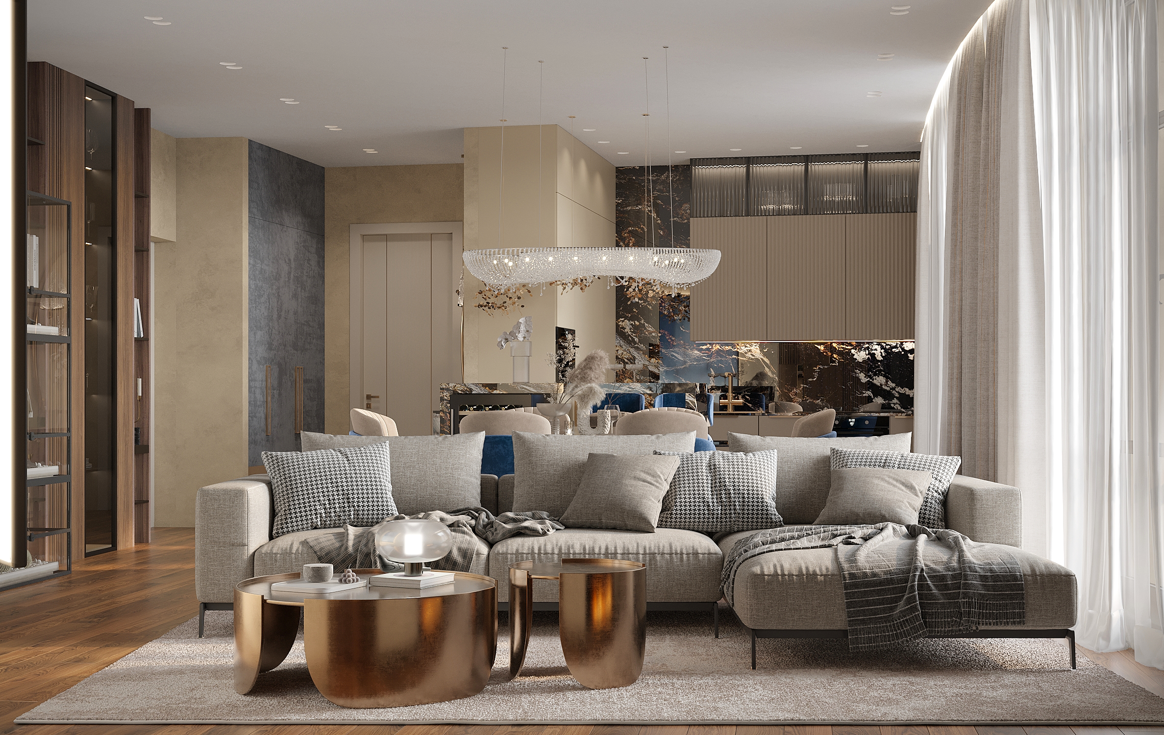 Дизайн-проект квартиры в ЖК «Champine (Шампайн)» в Москве в стиле современной классики — 129,5 м²