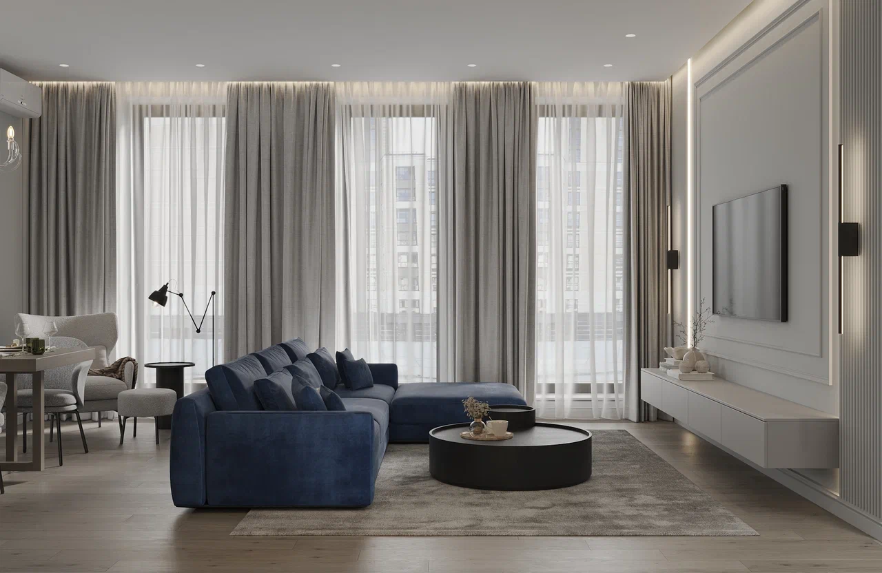 Дизайн-проект квартиры в ЖК «UNO.Головинские пруды» в Москве в стиле современной классики — 95 м²