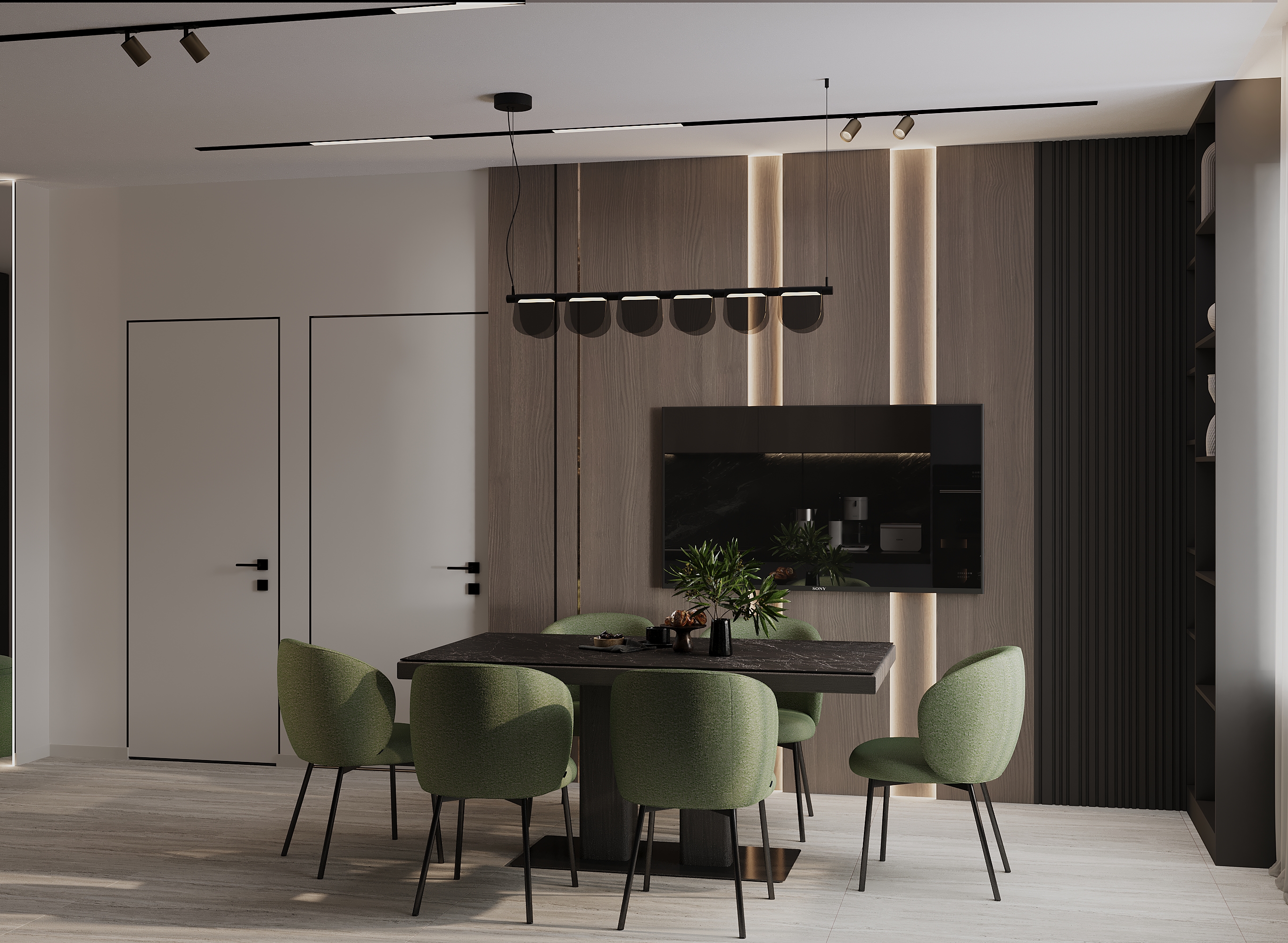 Дизайн интерьера квартиры в ЖК «Afi Tower (Афи Тауэр)» в Москве в стиле современный минимализм — 106 м²