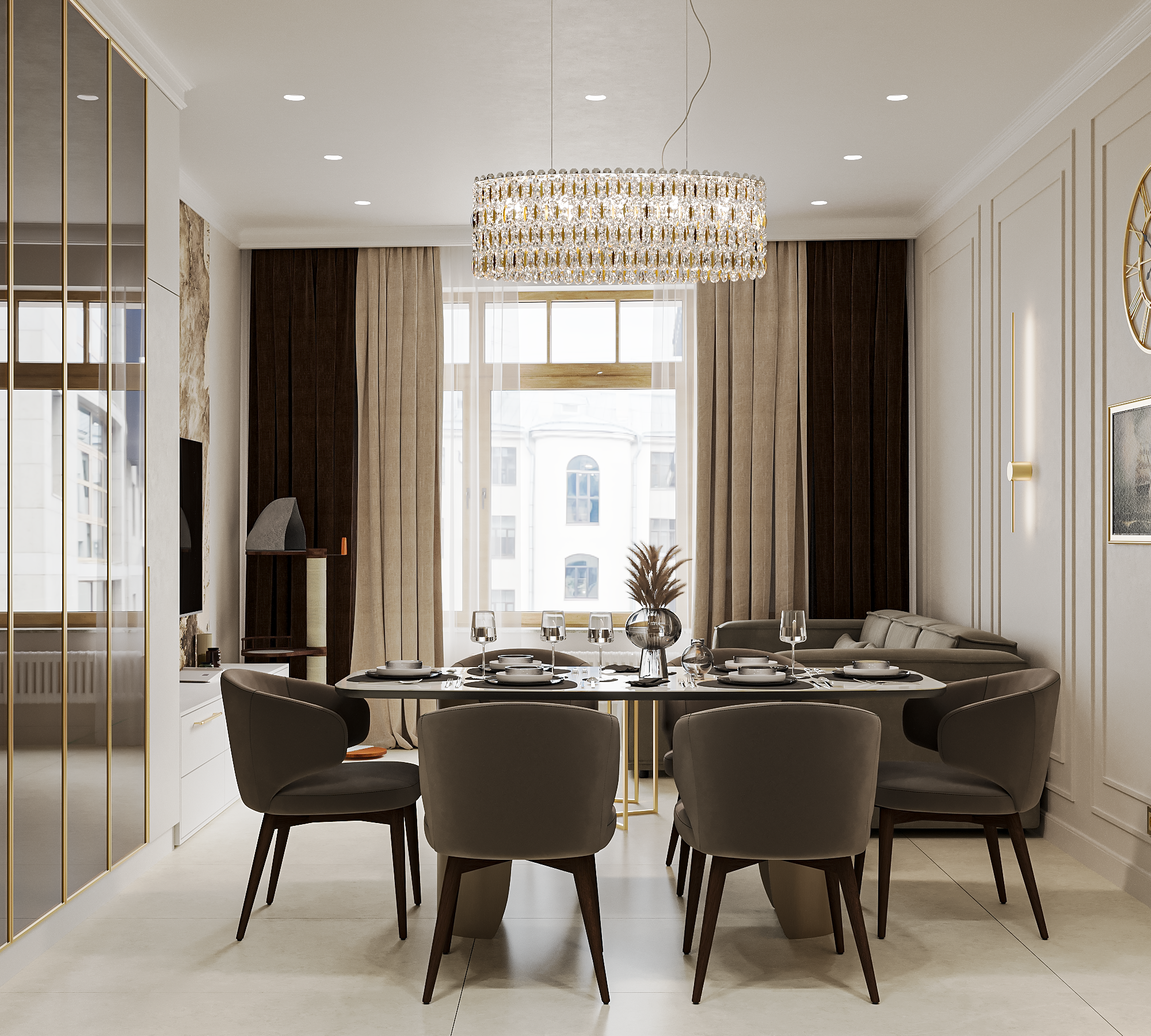 Дизайн-проект квартиры в ЖК «Avant (Авант)» в Санкт-Петербурге в стиле неоклассика — 162 м²