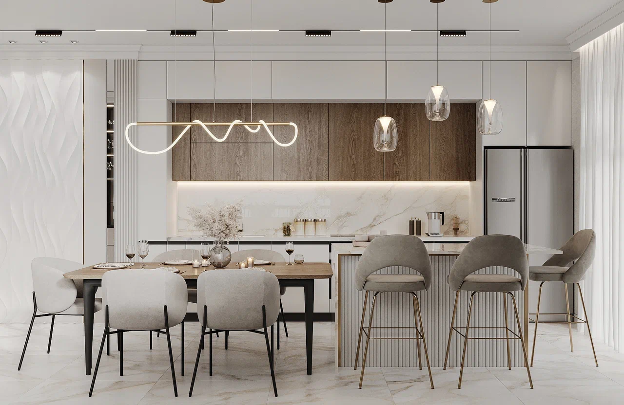 Интерьер кухни-гостиной