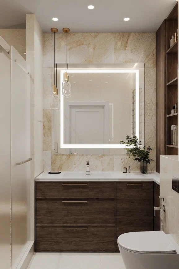 Интерьер душевой в мастер-зоне