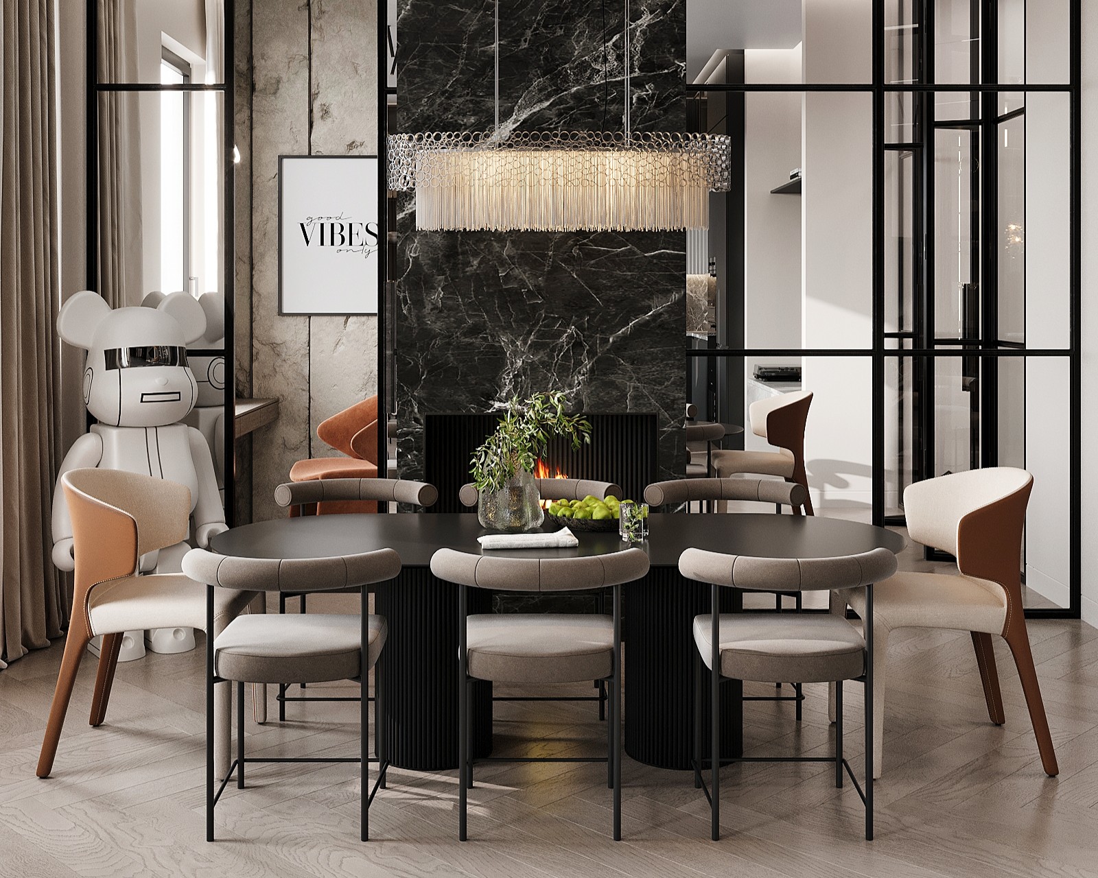 Дизайн-проект квартиры в ЖК «ONYX Deluxe (ОНИКС Делюкс)» в Москве: выразительный интерьер с элементами неоклассики