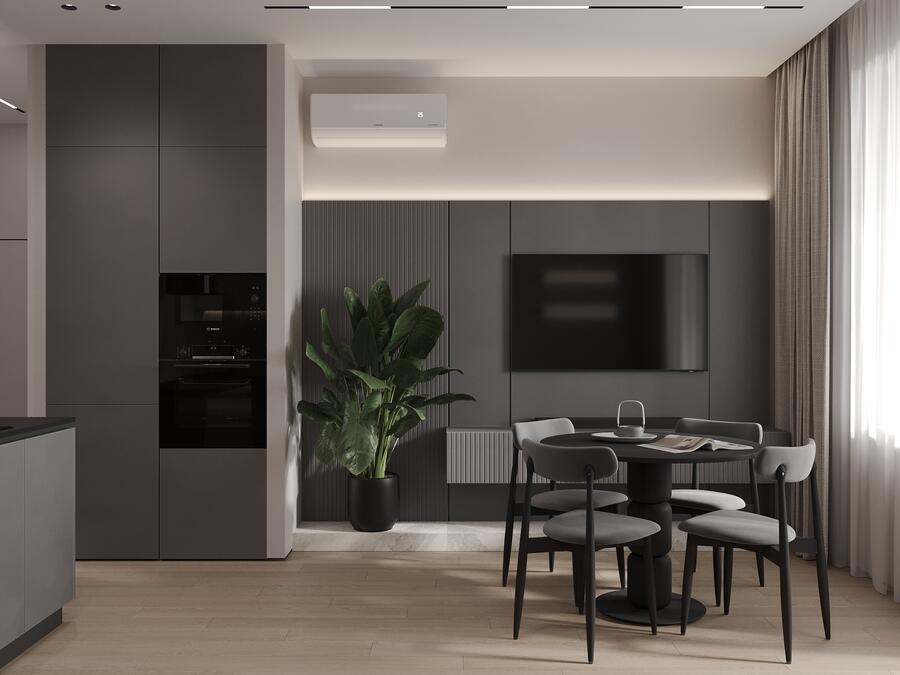 Дизайн интерьера квартиры в ЖК «GloraX Premium Белорусская» в Москве в стиле минимализм — 54 м²