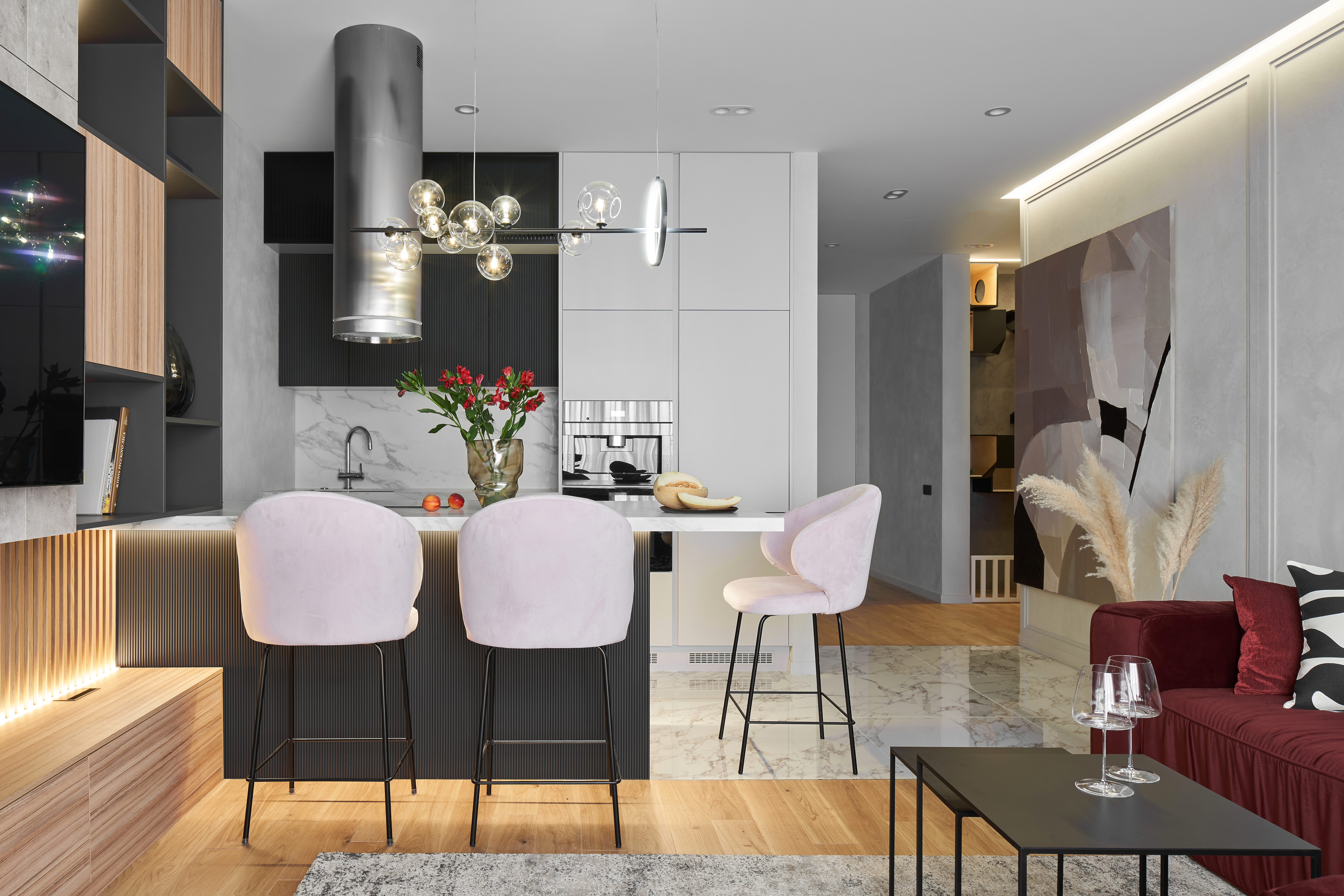 Дизайн-проект квартиры в ЖК «Новоселье: Городские кварталы» в Санкт-Петербурге в современном стиле — 100 м²