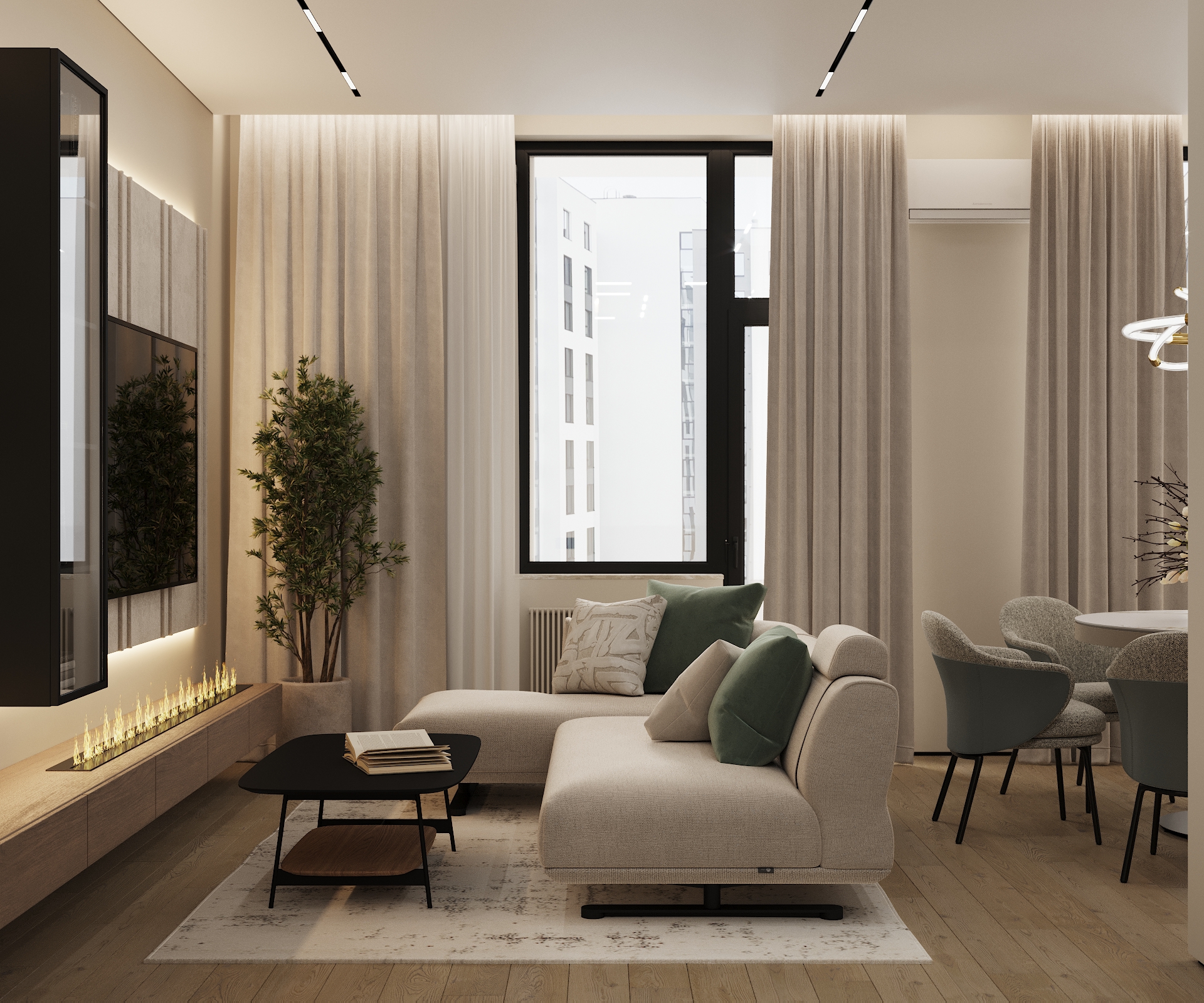 Дизайн интерьера квартиры в ЖК «Ильинойс» в Москве в стиле современный минимализм — 107 м²