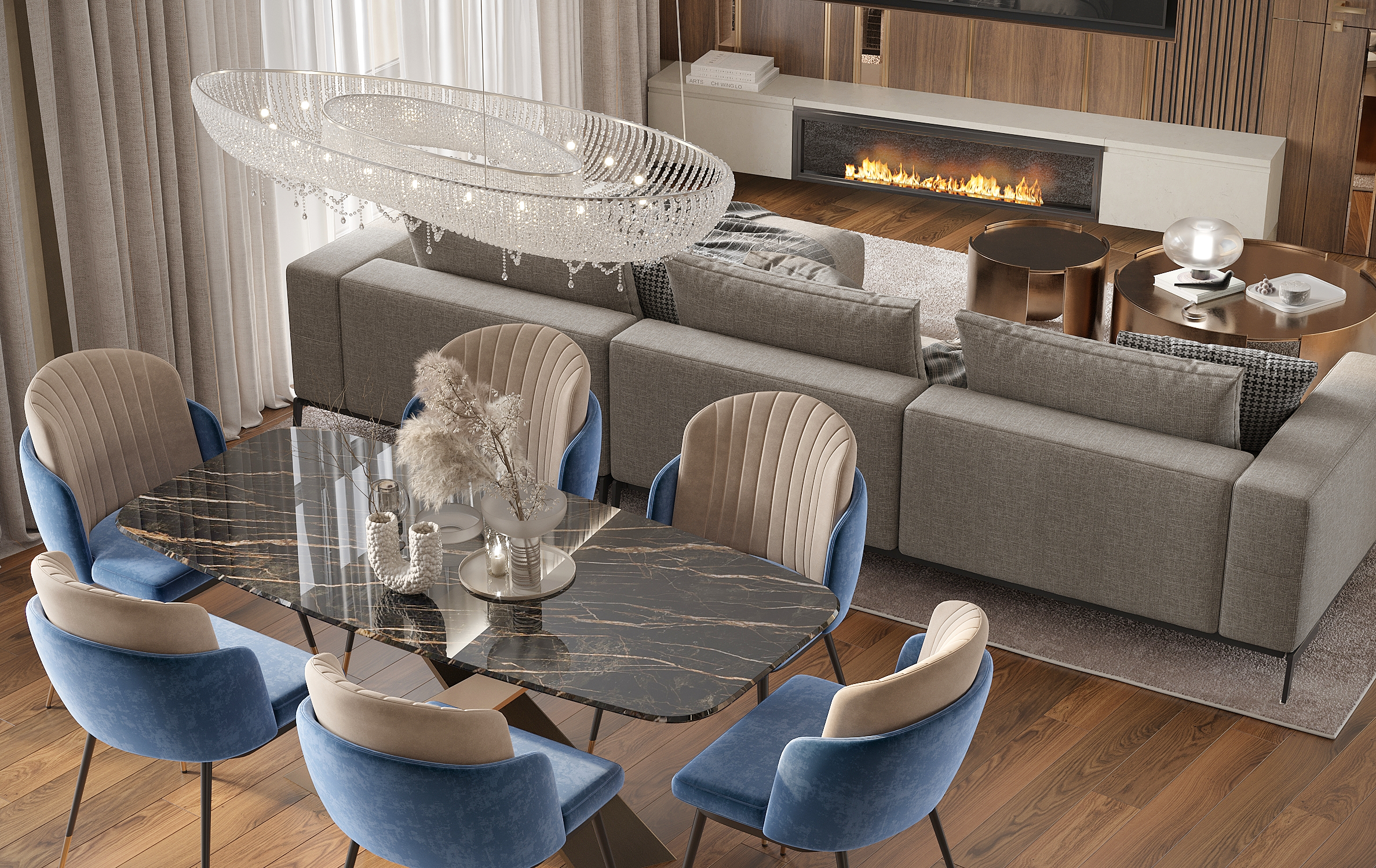 Дизайн-проект квартиры в ЖК «Vander Park (Вандер Парк)» в Москве: современный интерьер с элементами эко-стиля