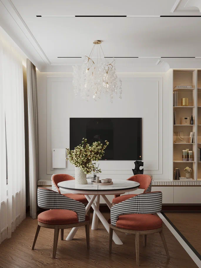 Дизайн интерьера квартиры в ЖК «Метрополия» в Москве в стиле современной классики с элементами французского стиля