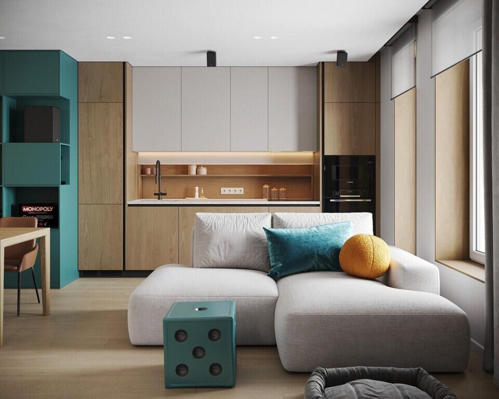 Дизайн-проект квартиры в ЖК «Монодом Арт (Monodom Art)» в Санкт-Петербурге в современном стиле — 92 м²