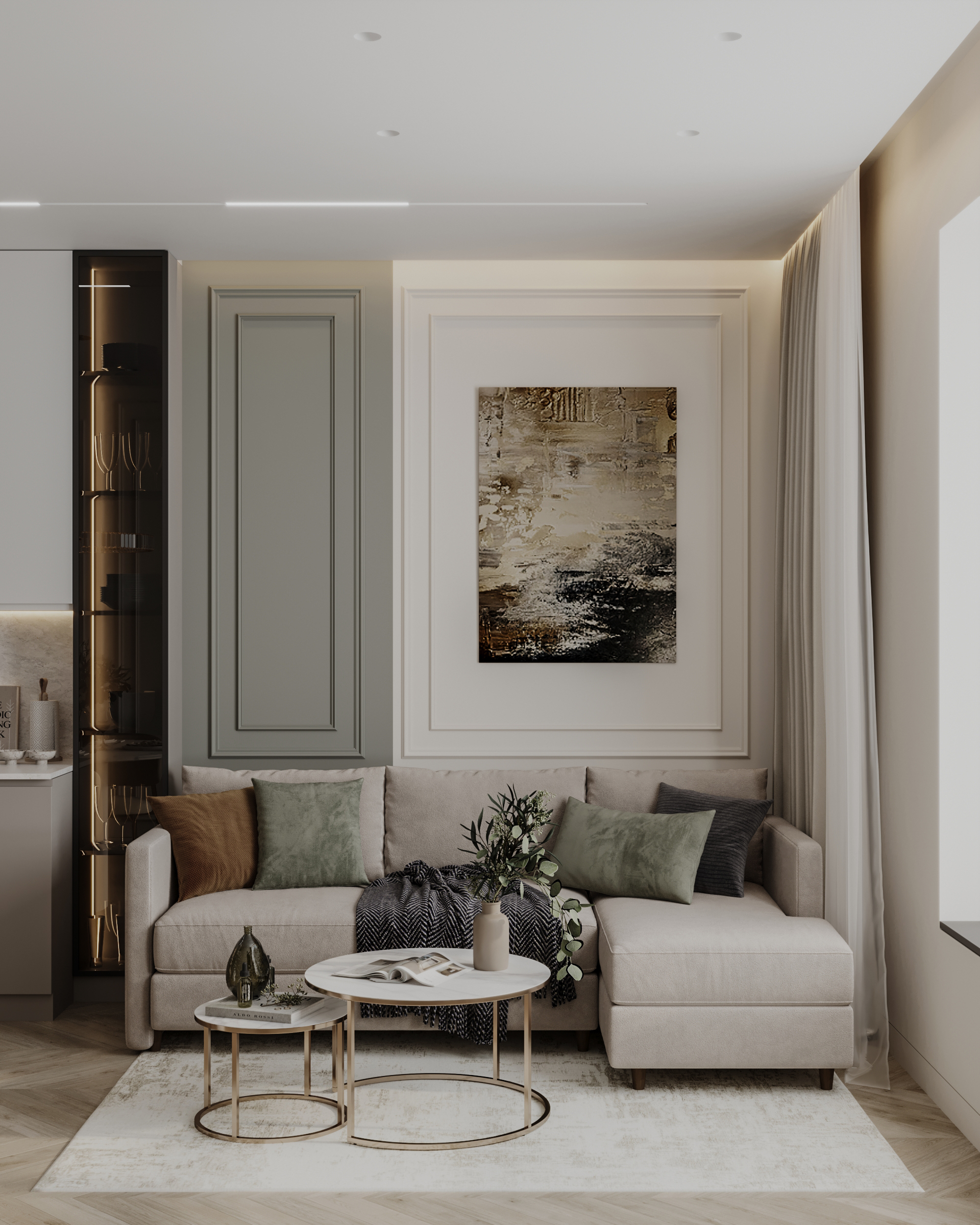 Дизайн-проект квартиры в ЖК «Опалиха-Village» в Москве с элементами ар-деко — 80 м²