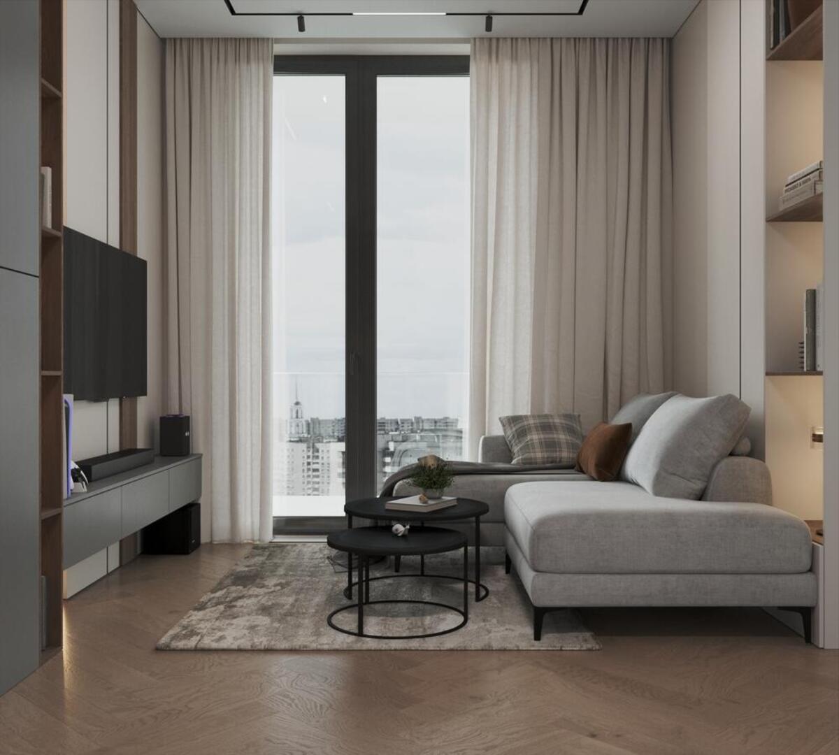 Дизайн-проект квартиры в ЖК «Парусная 1» в Санкт-Петербурге в стиле минимализм — 50 м²