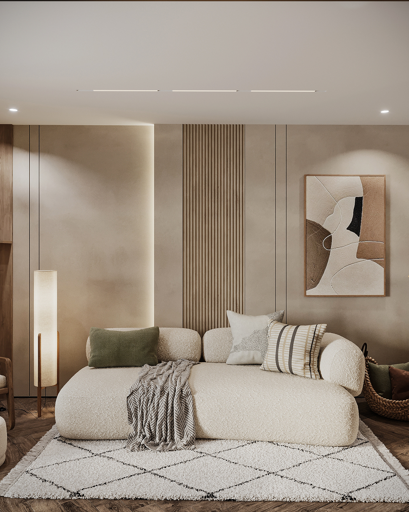 Дизайн интерьера квартиры в ЖК «Режиссер» в Москве в стиле джапанди с элементами бохо — 70 м²