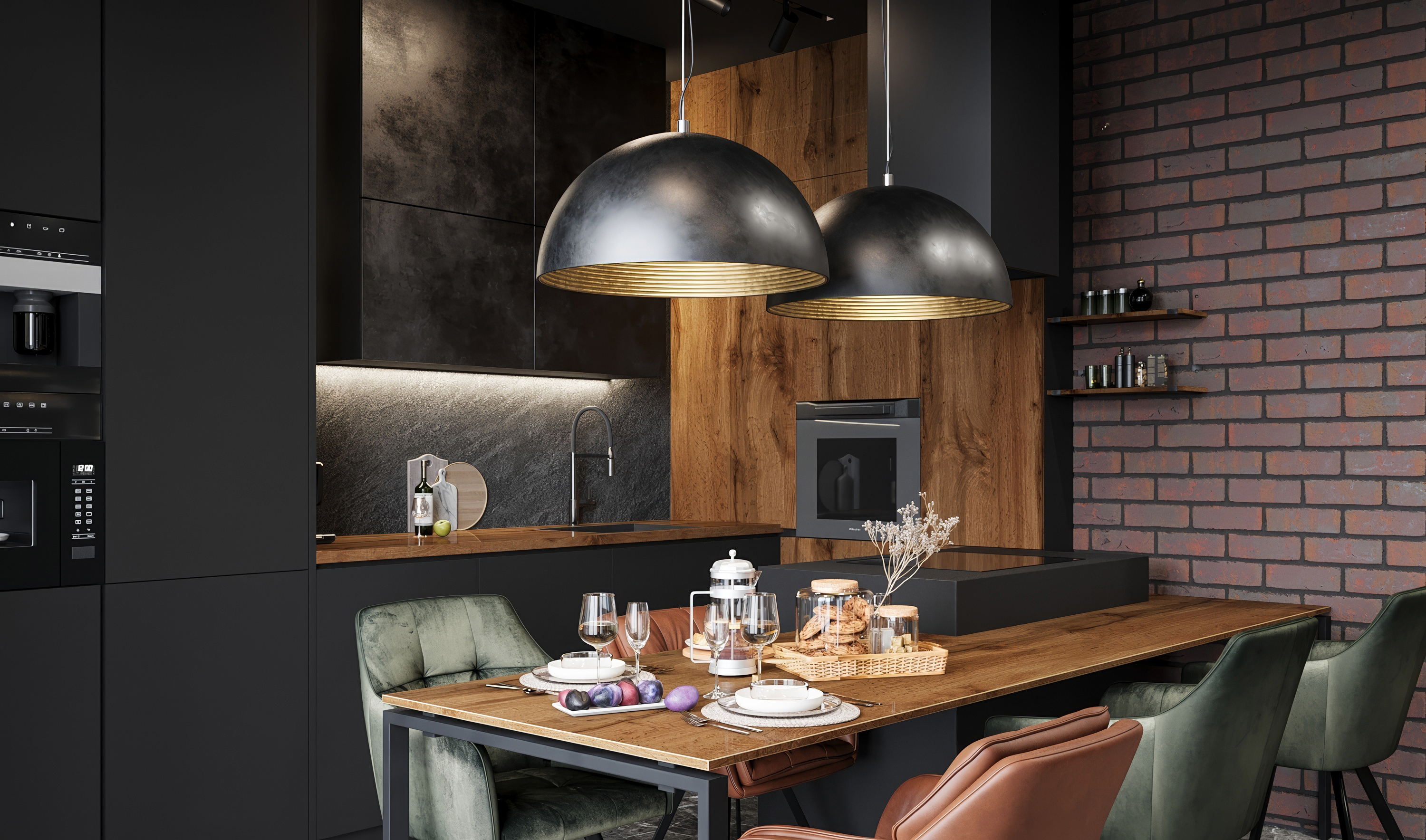 Дизайн-проект квартиры в ЖК «Sky View» в Москве в стиле лофт — 142 м²