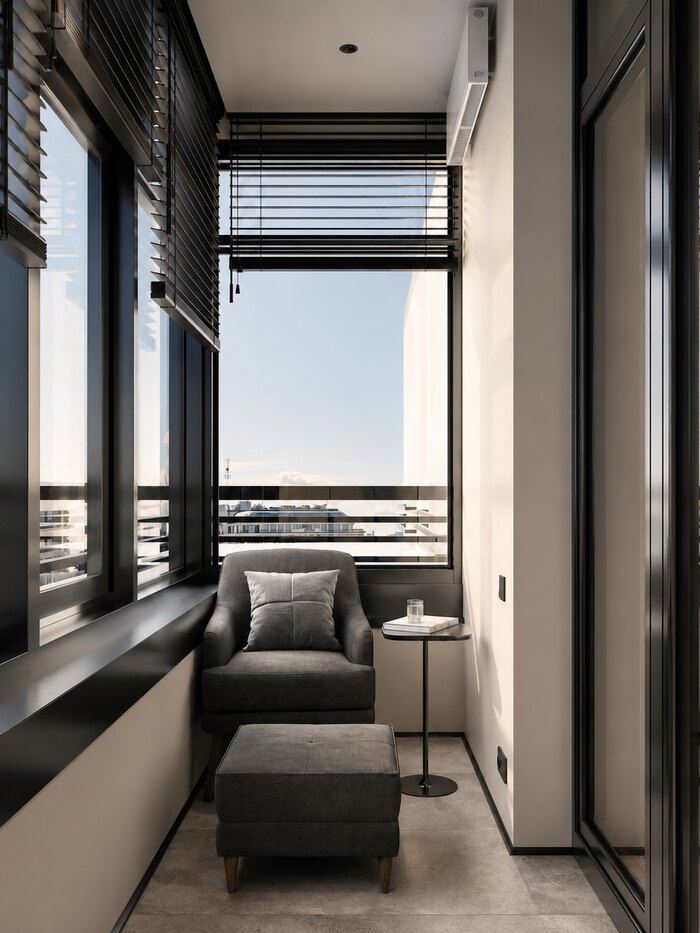 Современный минимализм с лофт элементами в ЖК Бакунина, 33 - 50 м²
