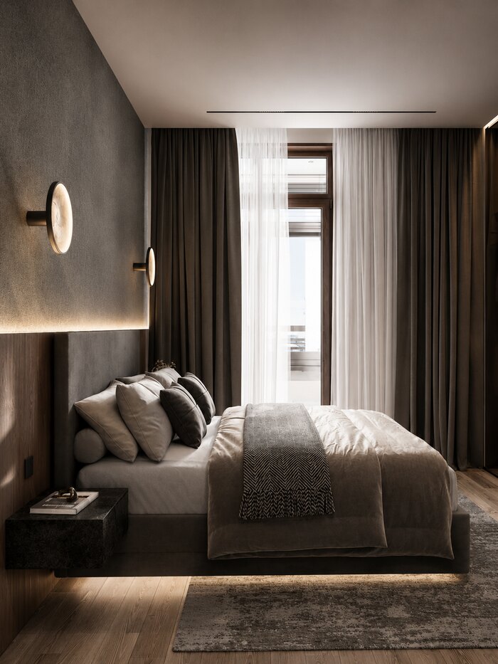 Современный минимализм с лофт элементами в ЖК Бакунина, 33 - 50 м²