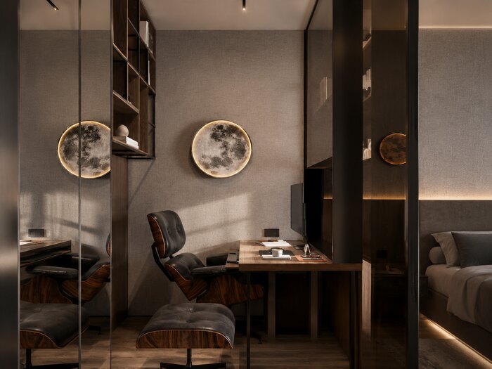 Современный минимализм с лофт элементами в ЖК Бакунина, 33 - 50 м²