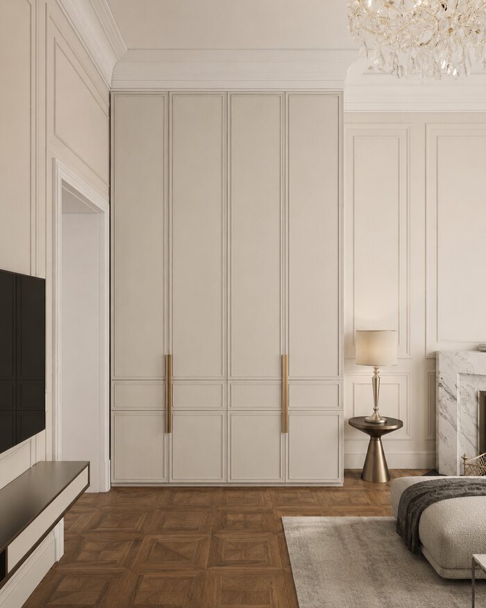 Элегантный классический интерьер квартиры в памятнике культурного наследия «Дом Бенуа» - 224 м²
