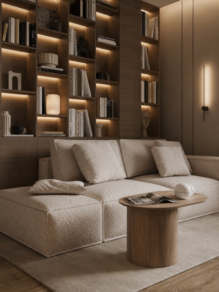 Лаконичная квартира в стиле джапанди в ЖК «Svetlana Park» - 80 м²