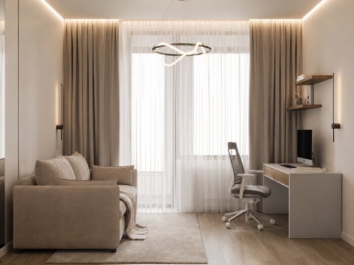 Лаконичная квартира в стиле джапанди в ЖК «Svetlana Park» - 80 м²