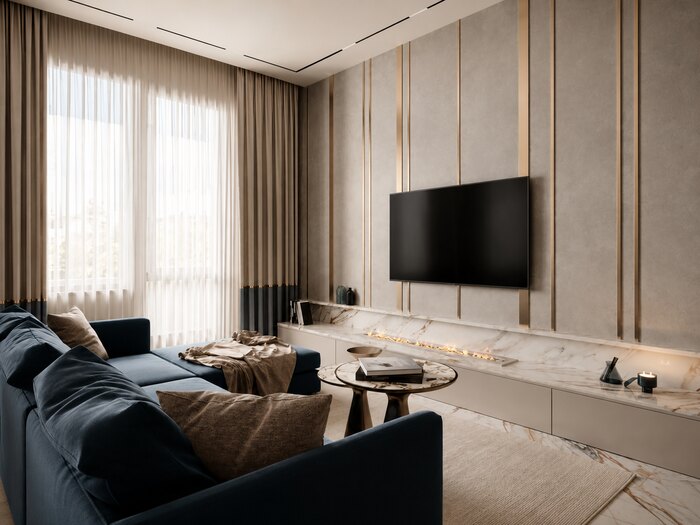 Современная классика с яркими акцентами в ЖК  Familia - 139 м²