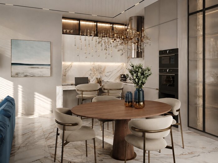 Современная классика с яркими акцентами в ЖК  Familia - 139 м²