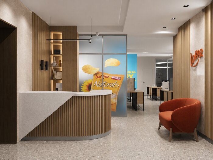 Современный дизайн офиса для продовольственной компании «Lorenz Snack World» - 280 м²
