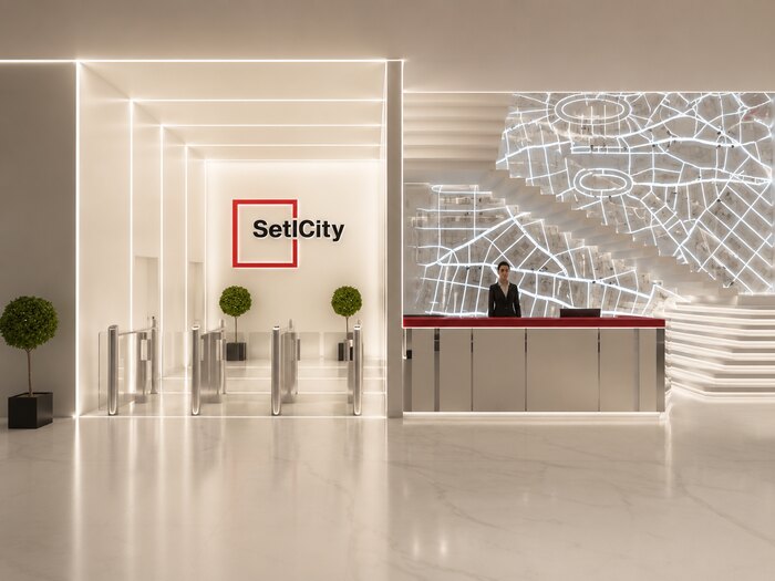 Дизайн входной группы для офиса компании «Setl City»