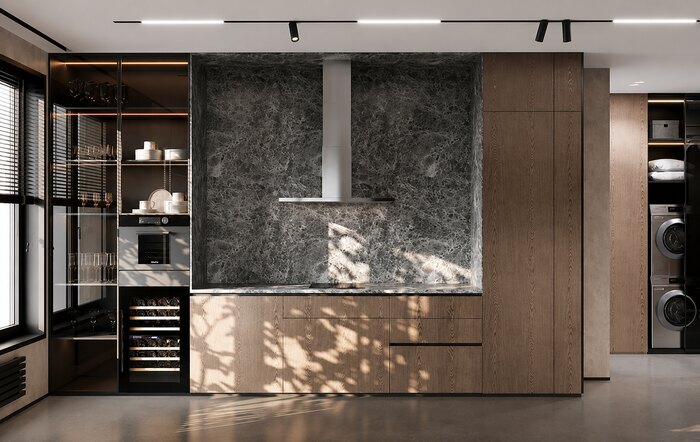 Брутальный интерьер с характером в ЖК «Grand View» - 87 м²