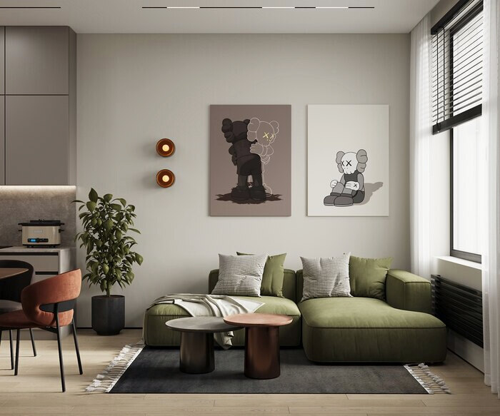 Яркий cовременный интерьер в  ЖК «Svetlana Park» - 80 м²