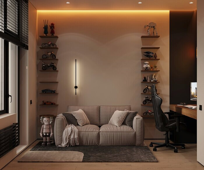 Яркий cовременный интерьер в  ЖК «Svetlana Park» - 80 м²