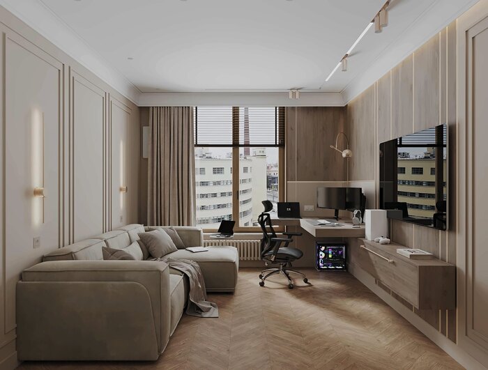Дизайн интерьера квартиры в ЖК «Futurist» в стиле неоклассика   - 85 м²