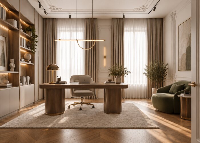 Светлый интерьер в стиле современная классика в ЖК «Pulse Premier» - 177 м²