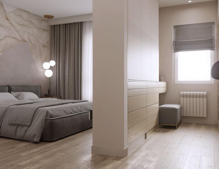 Современный дизайн квартиры с яркими акцентами ЖК «Victory Plaza» - 141 м²