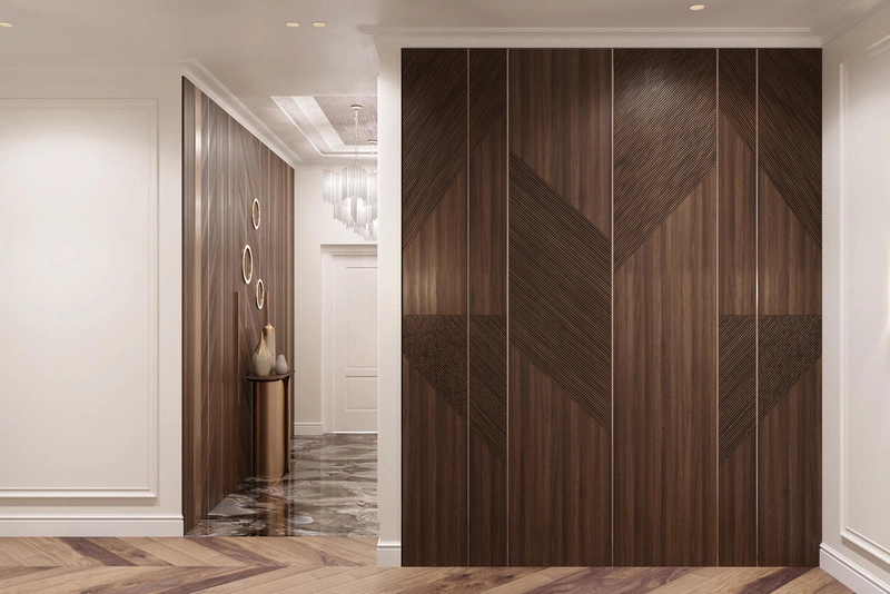 Дизайнерский скрытый гардероб в холле