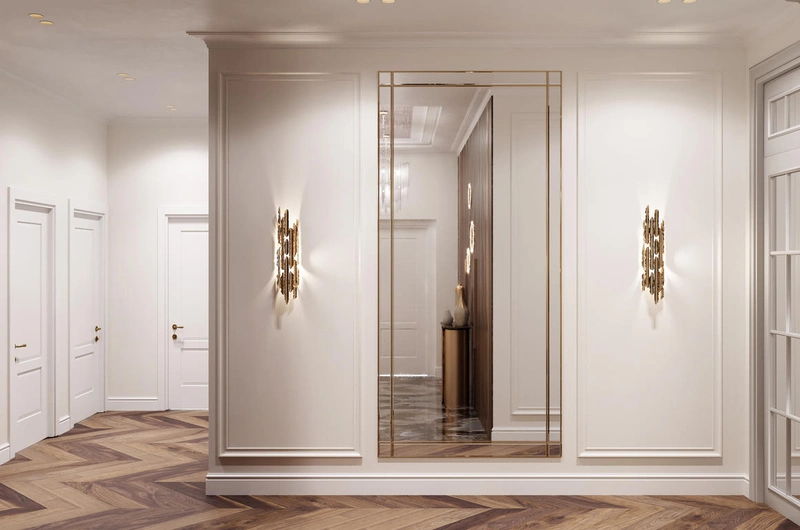 Правильное сочетание света и зеркал в прихожей