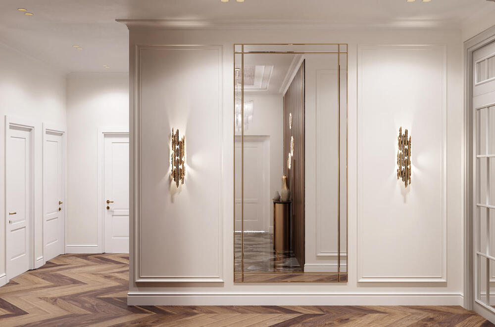 Правильное сочетание света и зеркал в прихожей