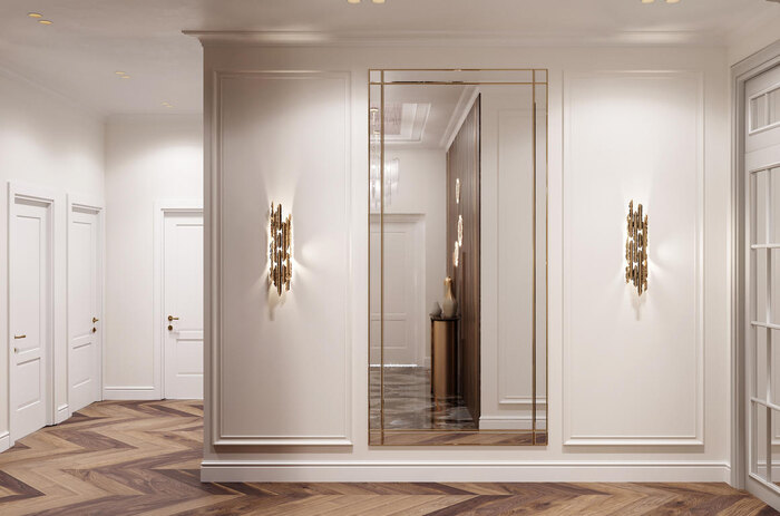 Правильное сочетание света и зеркал в прихожей