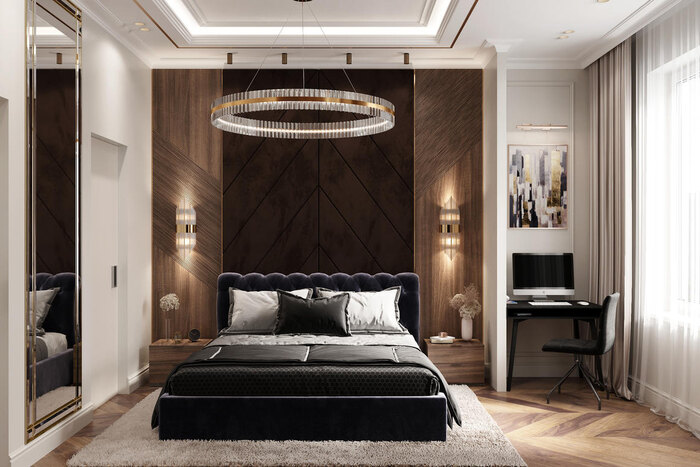 Фото интерьера спальни в классическом стиле