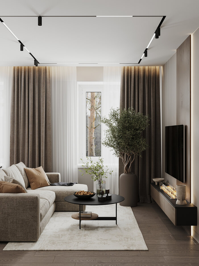 Современный стиль с элементами минимализма в Токсово - 60 м²