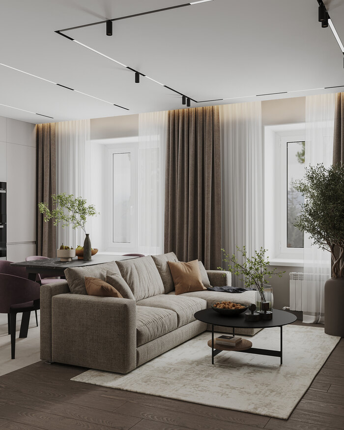 Современный стиль с элементами минимализма в Токсово - 60 м²