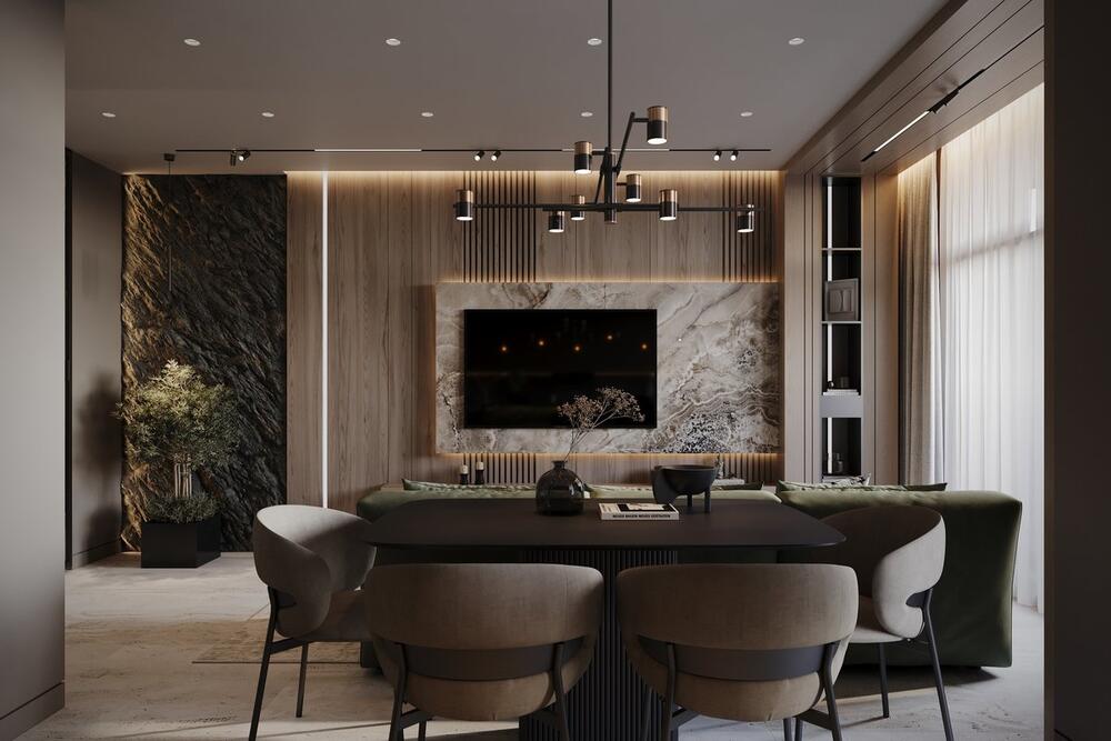 Эффектная панель из мрамора