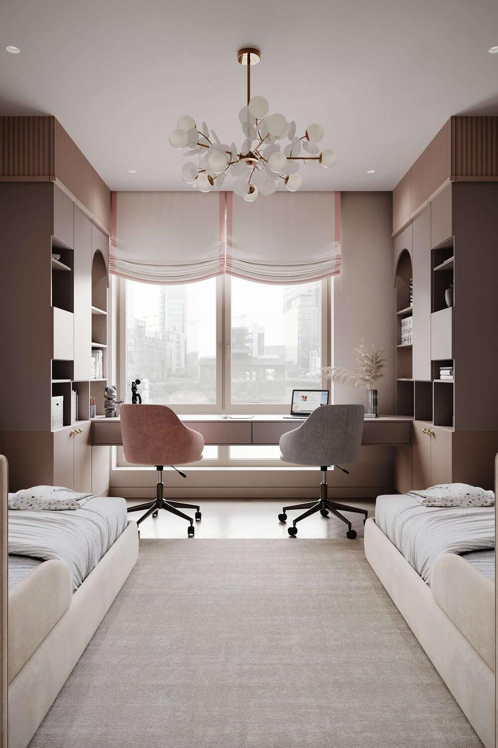 Светлые оттенки делают пространство лёгким и просторным