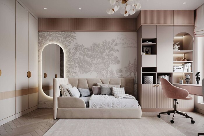 Пастельные оттенки и продуманная система хранения