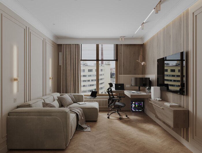 Дизайн интерьера квартиры в ЖК «Futurist» в стиле неоклассика   - 85 м²