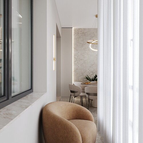 Лоджия с обеденной зоной