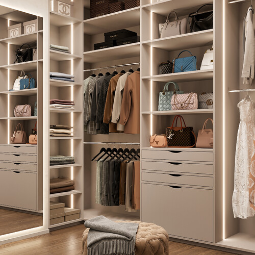 Гардеробная в мастер-зоне