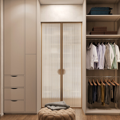 Гардеробная в мастер-зоне